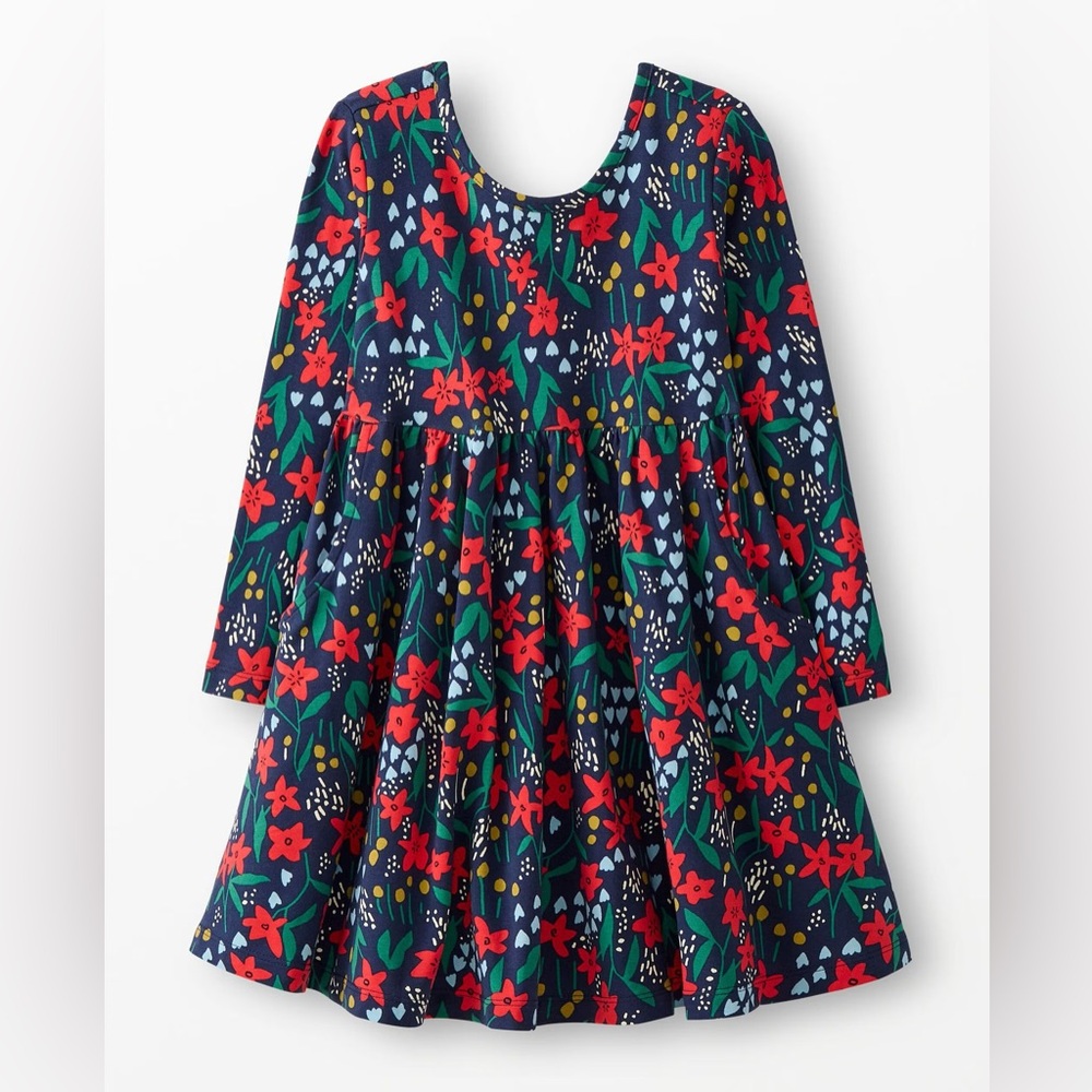 Hanna Andersson Red and Blue Floral Kids Dress